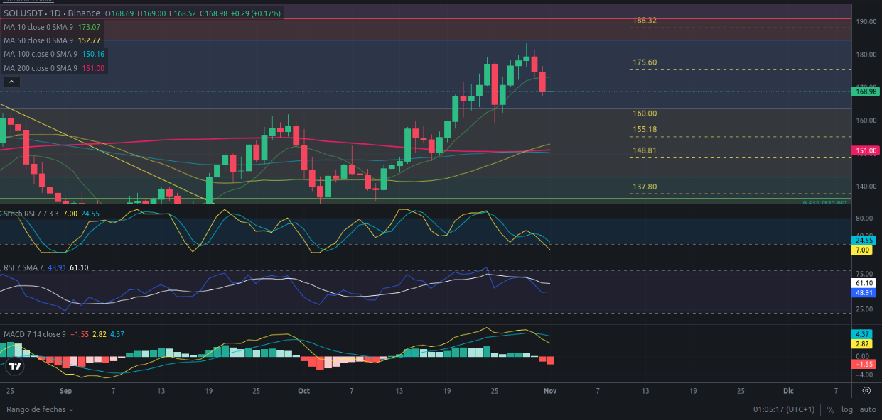 Predicción de SOLANA  01/11/2024 - Análisis diario de SOLANA - Ideas de trading para SOL SOLANA -Precio de SOLANA (SOL) hoy