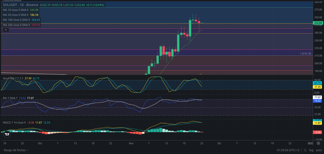 Predicción de SOLANA 25/11/2024 - Análisis diario de SOLANA - Ideas de trading para SOL SOLANA -Precio de SOLANA (SOL) hoy